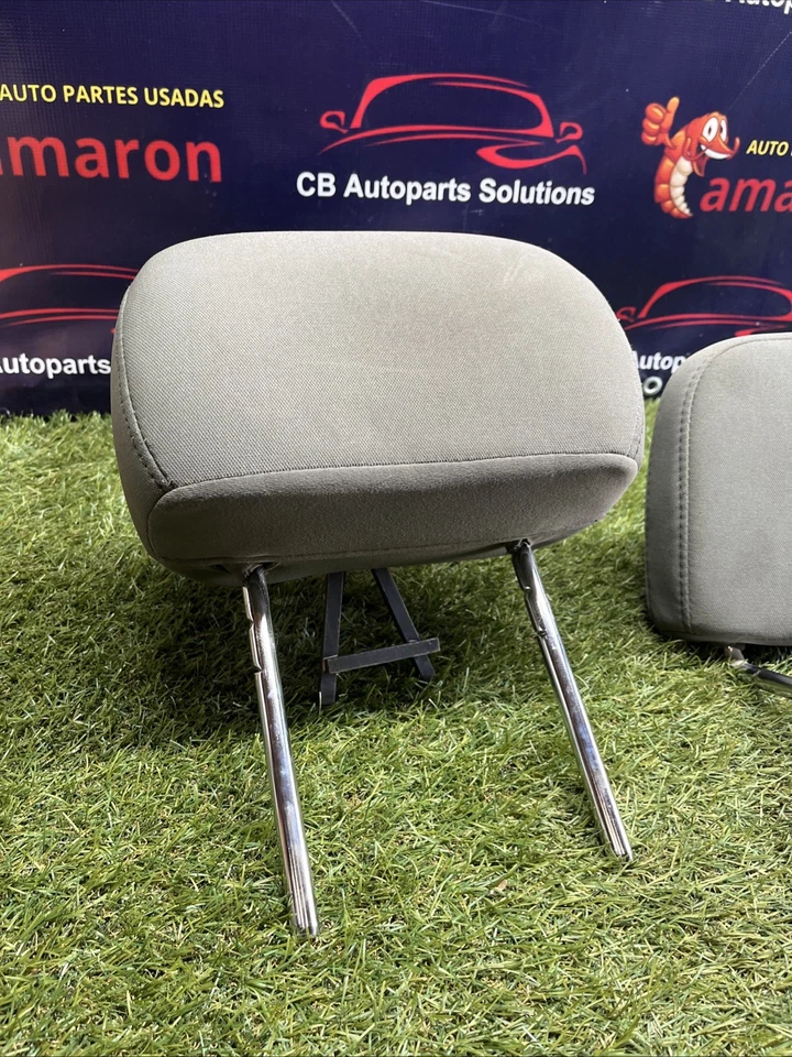 2011-2014 FORD F150 RIGHT LEFT CENTER REAR GREY CLOTH HEADRESTS SET OF 3 - Image 2 of 4