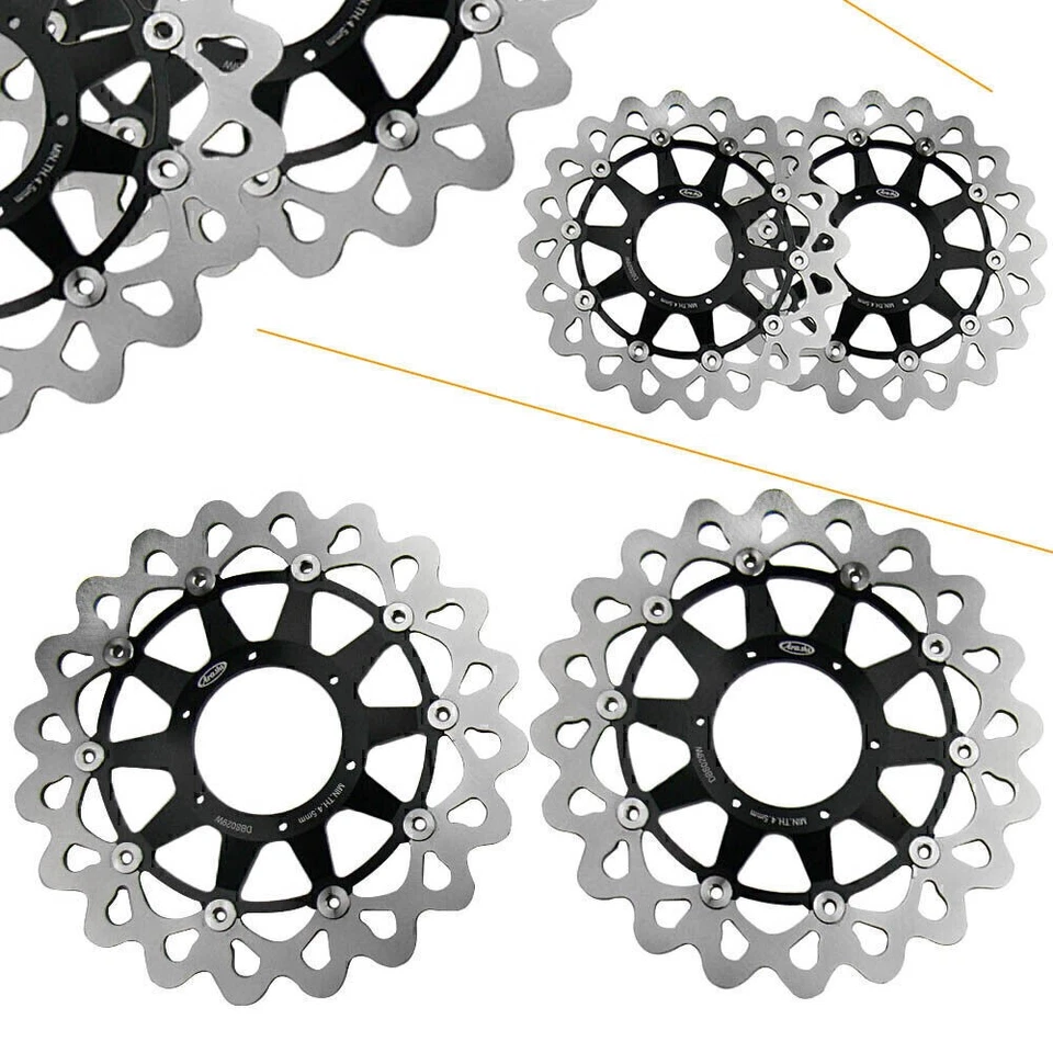 Front Brake Disc Rotors Black for Honda CBR1000RR 06-07 VTR1000 SP1 RC51 2000-04 - Image 3 of 4