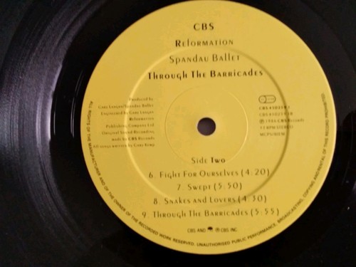 Spandau Ballet, Through The Barricades 12" Vinyl Record Album With Inner Sleeve - Picture 6 of 8
