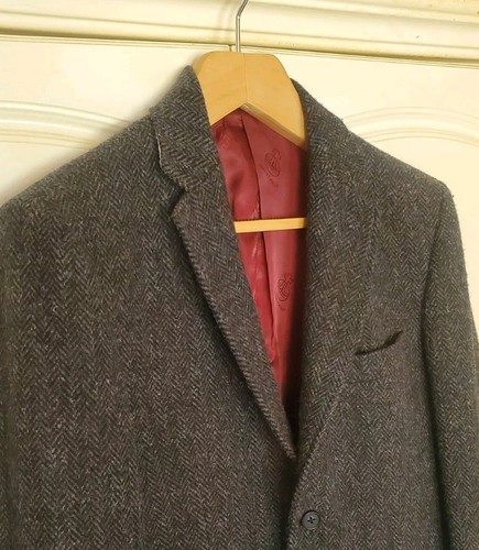 HARRIS TWEED Stranraer Sakko Blazer Blau Fischgrät Tweed Herren 42 R War 325£ - Bild 8 von 19