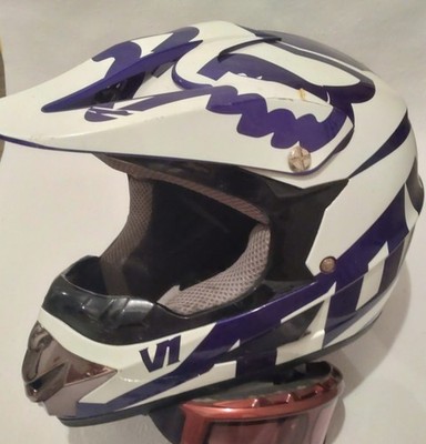 Motocross Helm Off Road,  MTB DH Racing, Dirt Bike, FOX V1 blau/weiß