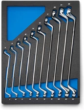 75-Degree Deep Offset Double Box End  Set, 6 to 24 Mm, Metric, 10-Piece with Mec