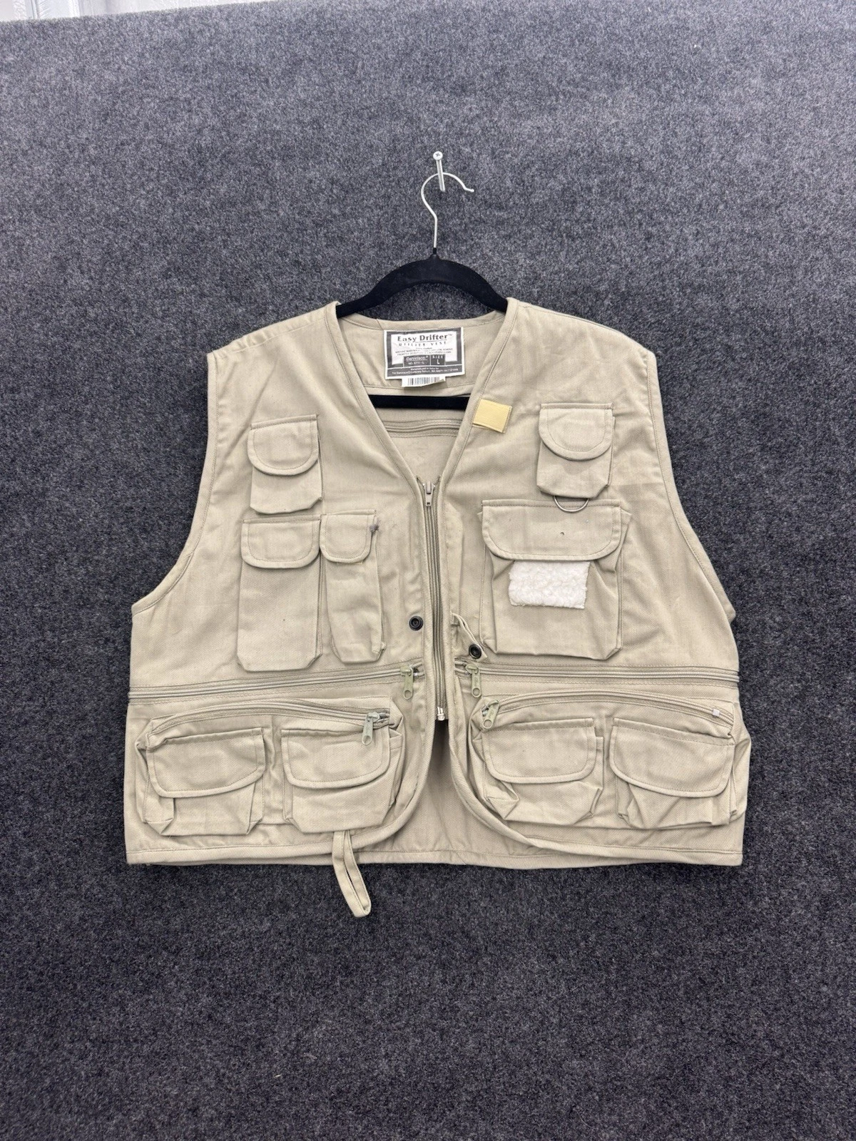 Vintage Easy Drifter Utility Vest Men’s Large Beige Fishing Tactical 1995