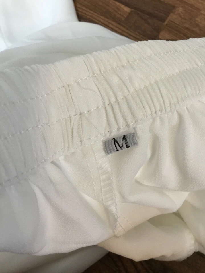 Juego de 2 Piezas Disfraz Chino Blanco Talla M: Pantalones y Camisa Hecho con Nudo Botón  Foto 4 de 4