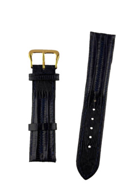Watch Strap GENERICO Black Leather Quality Man Woman 20mm With Stitching Buckle