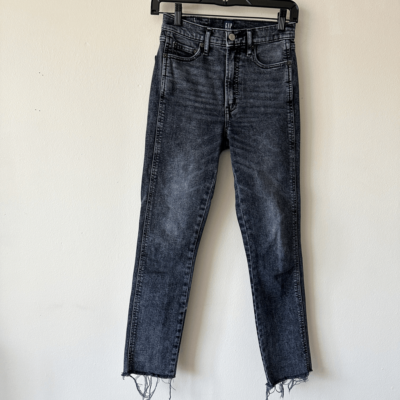 Gap Denim Jeans Cigarette High Rise Black Women's Size 24 R Pockets NWOT