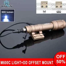 Light Offset Mount M600C Tactical Flashlight Hunting Weapon Lamp fit Airsoft 