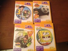 NEW FISHER PRICE iXL-Lot of 4 LEARNING GAMES-Kung fu,Toy Story, SpongeBob, Green