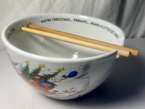Dr. Seuss How The Grinch Stole Christmas Noodle Bowl And Chopsticks - 第 1/24 張圖片