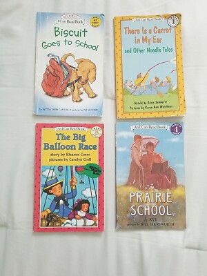 Lot of 4: I Can Read Books, Scholastic Readers Lvl 1-4 Biscuit Avi Noodle Tales