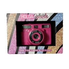 Holga 135FC Hot Pink Sparkle Film Camera 35mm Flash Nostalgic Valentine’s Day