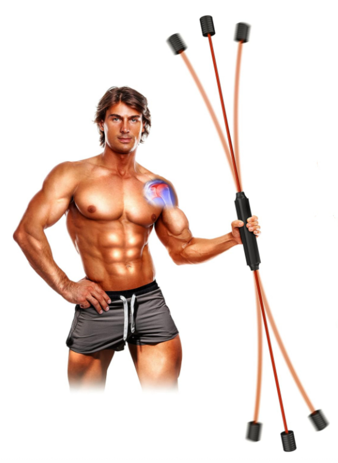 Elastic Fitness Bar Flexi Bar Resistance Band Bar Shoulder T