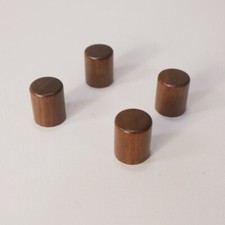 Walnut Wood Push-On Guitar Thin Narrow Barrel Knobs 4 Metric