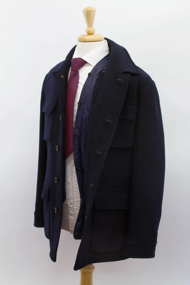 NWT $5995 Brunello Cucinelli 100% Virgin Wool Coat W/Detachable Puffer Vest A232 - Image 4 of 4