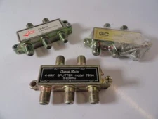 Lot of 3 5-900MHz 4-Way Splitters (GC Electronics, Channel Master, AIM)