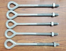 (5-PCS) Aluma Form AF9512 Galvanized Oval Eye Bolts w/Nuts 3/4"x12" HDG (CX24E)