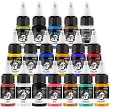 UINK 18 Color Tattoo Ink Set 20ml/0.65oz Large Bottle Tattoo Cartridge Ink Tatto