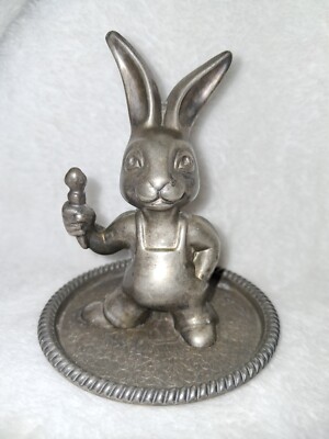 Zeba Silver Plated Bunny Vintage Rabbit 1950's Ring Stand made in England