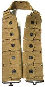WWI WWII US M1910 M1917 M1903 RIFLE 10 POCKET COMBAT FIELD EQUIPMENT BELT-KHAKI