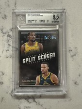 2018-19 Panini Noir Split Screen /25 Stephen Curry Kevin Durant #272 BGS 8.5