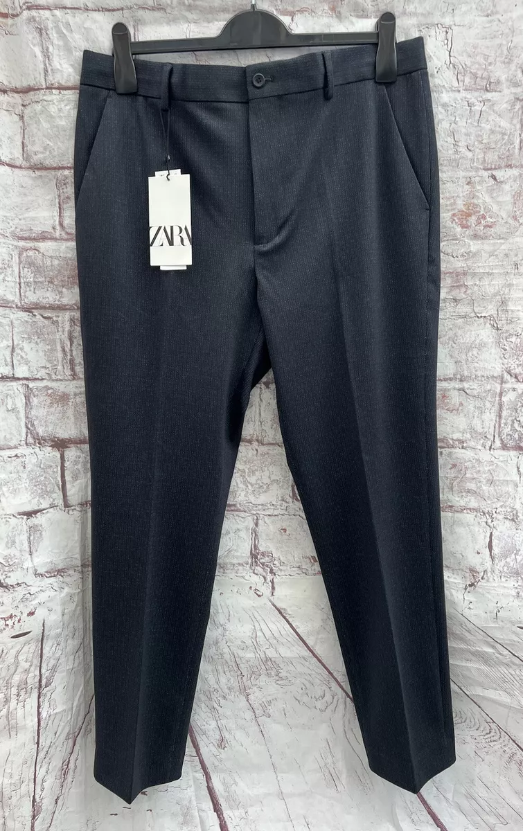 Zara Navy Mix Jogger Fit Formal Trousers Size Uk 29 Eur 36 eBay