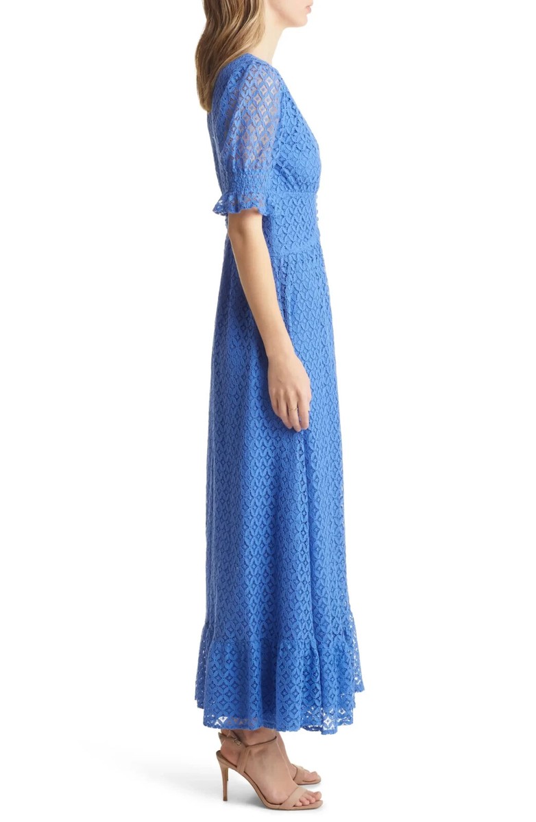 Vici Collection Lace Puff Sleeve Maxi Dress Dress Sz M *805 | eBay