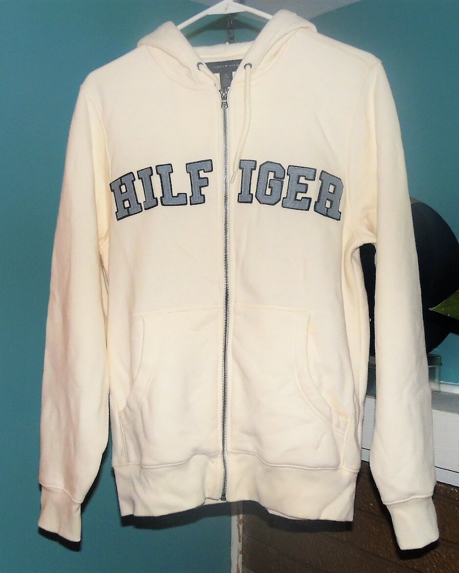 Tommy Hilfiger Mens White Full Zip Hoodie Sweater Sizes XSmall and Large NWT eBay