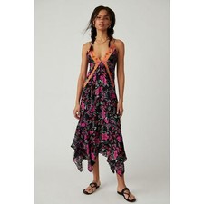 Free People There She Goes Floral Midi Slip Dress NWT 
