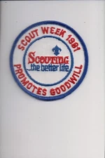 1981 Scout Week Promotes Goodwill patch (White)