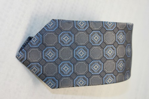 David Donahue men's Charcoal Geometric tie MSRP $115 - Picture 2 of 4