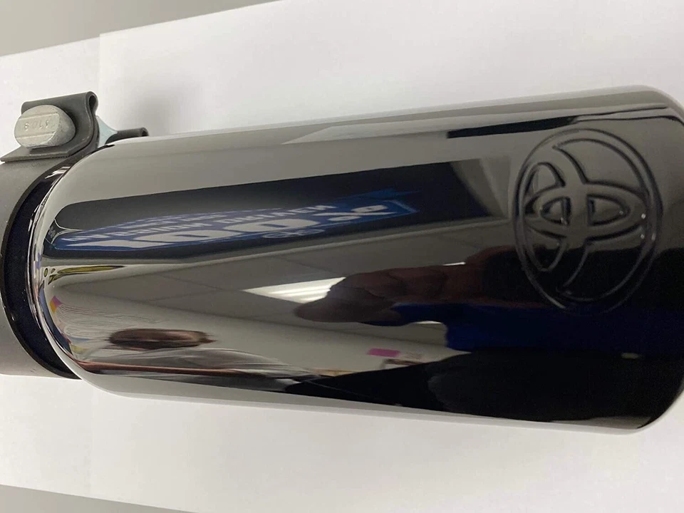 Punta de escape cromada negra genuina Toyota 2005-2020 Tacoma PT932-35180-02 Foto 2 de 4