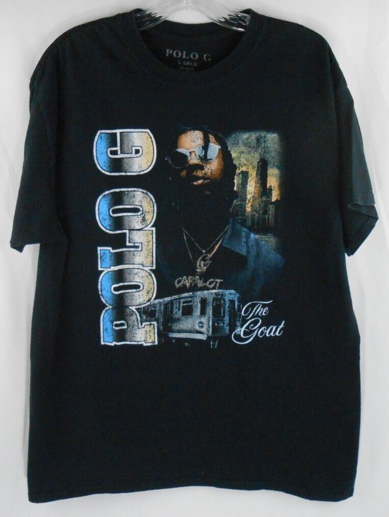 Polo G The Goat Album Cover Art Adult L Black Logo Rap Music T