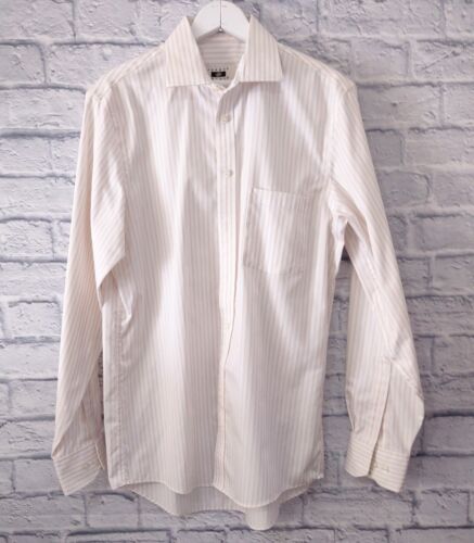 Joseph Abboud Shirt Classic Button -Up Beige Stripe LS Size 151/2 34/35 - Picture 2 of 4