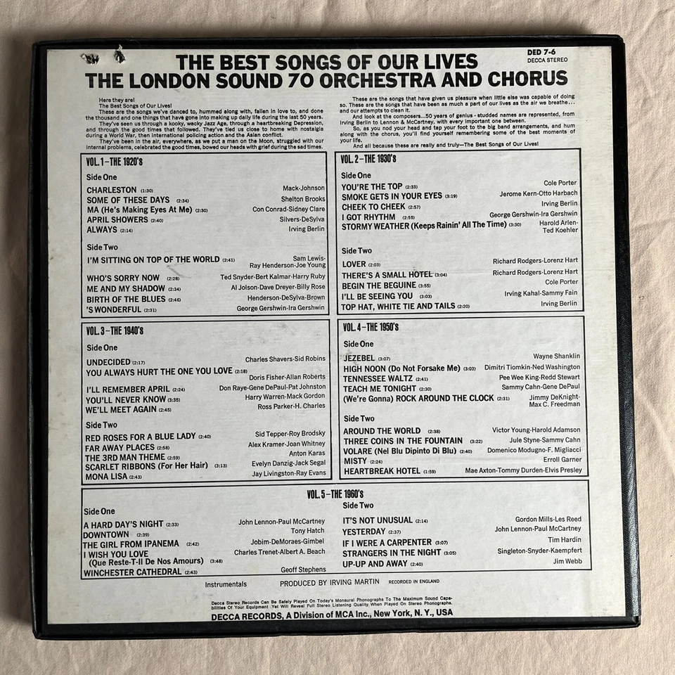 LONDON SOUND 70 ORCHESTRA Best Songs of Our Lives 1970 Box Set Decca DED 7-6 VG+ Foto 2 de 4