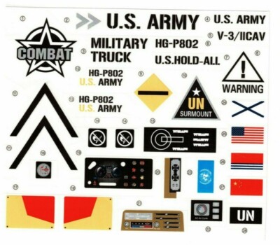 Army Rucking Sticker RC 1/10 Car Truck U.S ARMY Truck DECALS STICKERS 6