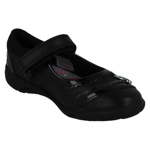 Zapatos escolares Clarks 'Relda SparK' negros charol o cuero gancho y bucle para niñas - Imagen 9 de 21