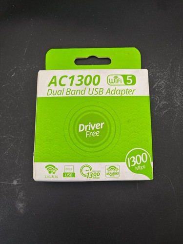 USB Wireless Adapter Wifi 5 Dual Band AC1300 Mu-Mimo Wave 2 2.4Ghz 5Ghz 802.11ac