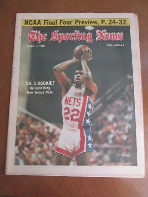 THE SPORTING NEWS    APRIL  1, 1978  BERNARD KING   NEW JERSEY JETS  - Image 1 of 4