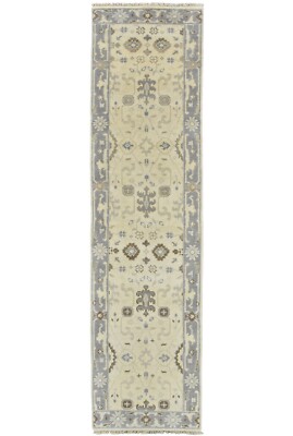 Oushak Runner 2 7  x 9 9  White Wool Traditional Hand-Knotted Oriental Rug