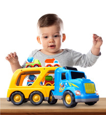 5-in-1 Carrier Truck Toy Set w/ Lights  Sound   Car Gift for Kids 3 - 7 years