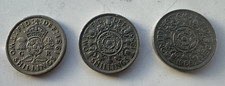 Two Shilling Coins - 1951, 1955 & 1966