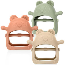 3 Pack Baby Teething Toys 3 Months , Silicone Teething Mitten for Babies anti Dr