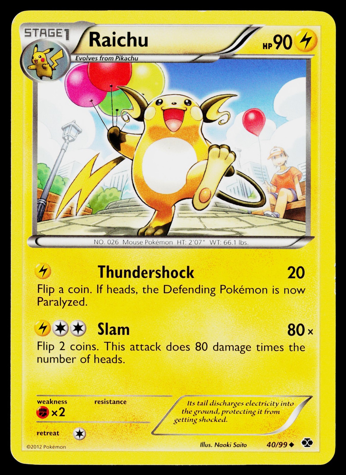 Raichu #40/99 Next Destinies Regular Uncommon Lightly played