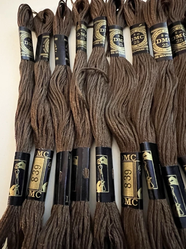 DMC Embroidery Floss Color # 839 Dark Beige Brown ~ lot Of 19 New - Image 2 of 3