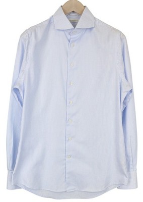 Suitsupply Herren Formelle Hemd 40/15 3/4 Blau Extra Schmal Reine Baumwolle