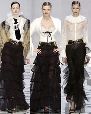 Valentino Garavani Runway 2003/2004 Beaded Silk Tulle Dress Gown 2 Pieces