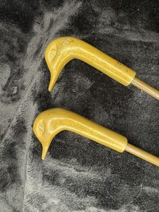 Vintage Brass Duck Head Fireplace Tools