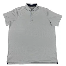 Greyson Polo Shirt Mens 2XL Blue Gray Striped Performance Golf Made In Peru XXL