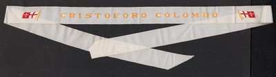 Italian Line CRISTOFORO COLOMBO Embroidered Hat Ribbon as Given Away Gala Night