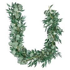 1* Artificial Eucalyptus Garland Eucalyptus Leaves Vines 5.9ft Faux well-liked
